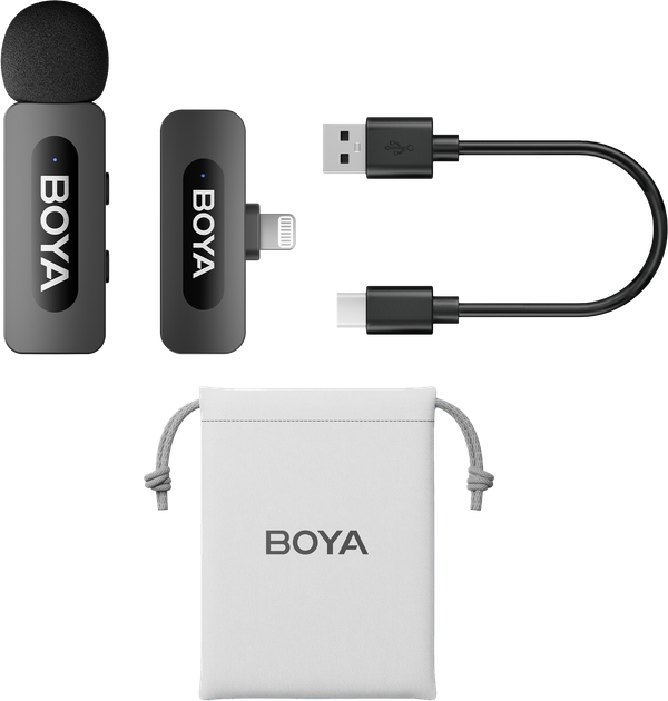 Бездротовий петличний мікрофон BOYA BY-V1 Lightning Black - зображення 2