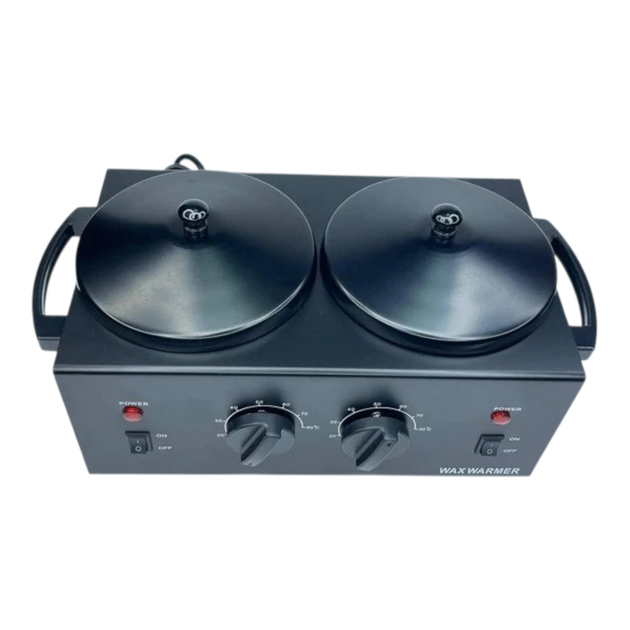 Воскоплав баночный двойной металлический Wax Warmer Double черный, 2 по 400 мл - изображение 3