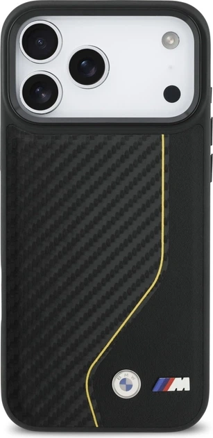 Etui plecki BMW M Carbon Line & Logo MagSafe do Apple iPhone 17 Pro Yellow (BMHMP17S25PCCSCKY) - obraz 3
