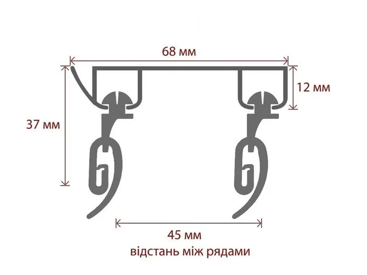 Карниз Orvit Преміум стельовий алюмінієвий дворядний 68 х 12 мм Білий 300 см (00-00028490) - зображення 3