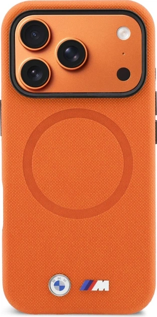 Etui plecki BMW M FW Logo Metal MagSafe do Apple iPhone 17 Pro Orange (BMHMP17L25PFWSMO) - obraz 3
