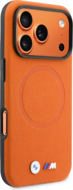 Etui plecki BMW M FW Logo Metal MagSafe do Apple iPhone 17 Pro Orange (BMHMP17L25PFWSMO) - obraz 4