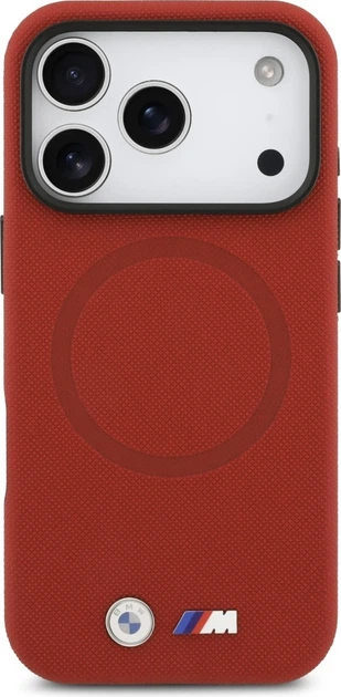 Etui plecki BMW M FW Logo Metal MagSafe do Apple iPhone 17 Pro Red (BMHMP17L25PFWSMR) - obraz 3