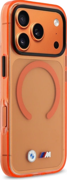 Etui plecki BMW M IML Metal Logos MagSafe do Apple iPhone 17 Pro Orange (BMHMP17L25HSMLK2O) - obraz 4