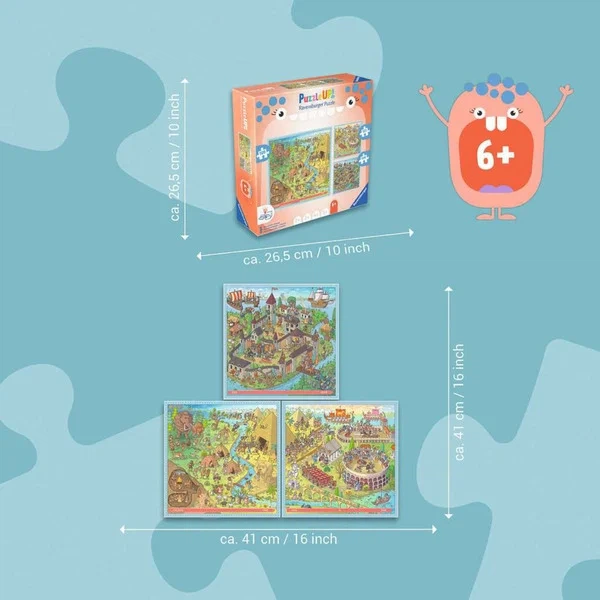 Пазл Up Ravensburger Історія 3 квадратні пазли 365 деталей 12004005 (4005555040057) - зображення 3