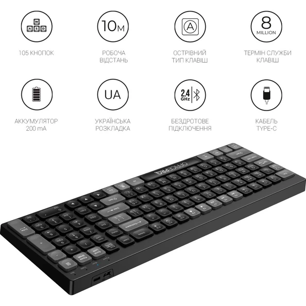 Клавиатура OfficePro SK985B Black [128852] - изображение 8