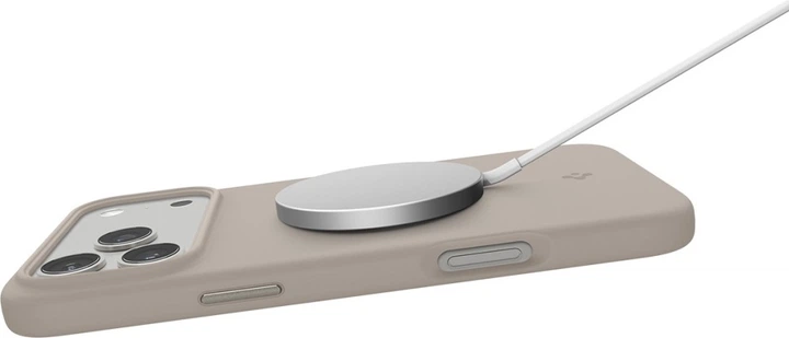 Etui plecki Spigen Silicone Fit MAG MagSafe do Apple iPhone 17 Pro Stone (ACS10337) - obraz 7