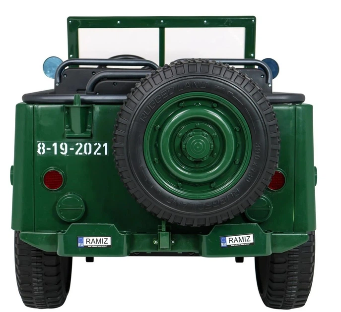 Samochód elektryczny dla dzieci Wojskowy Retro Strong 3-osobowy Zielony (5903864950076) - obraz 3