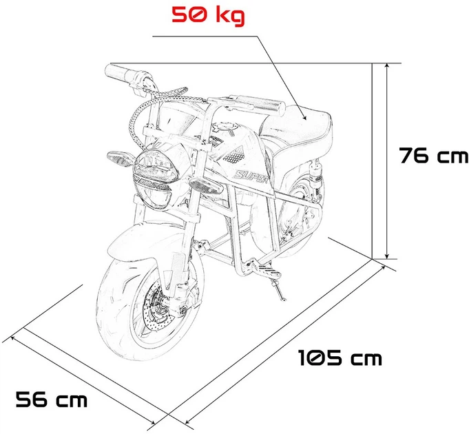 Motor elektryczny dla dzieci Supermoto 1-osobowy Czarny (5903864960914) - obraz 6