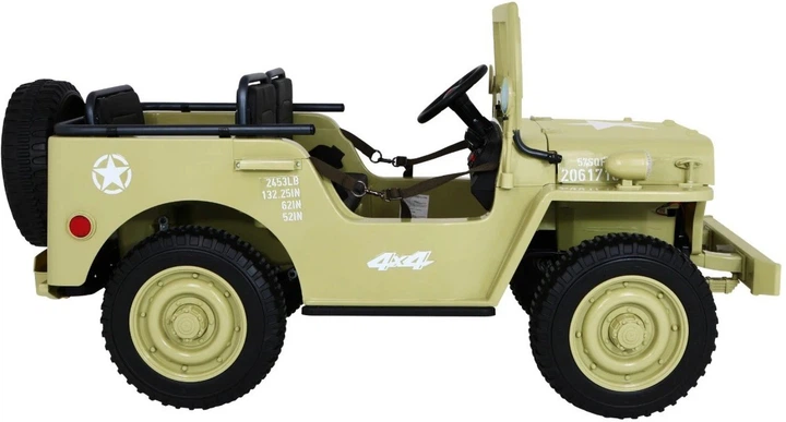 Samochód elektryczny dla dzieci Wojskowy Retro Strong 3-osobowy Matcha (5903864950069) - obraz 5