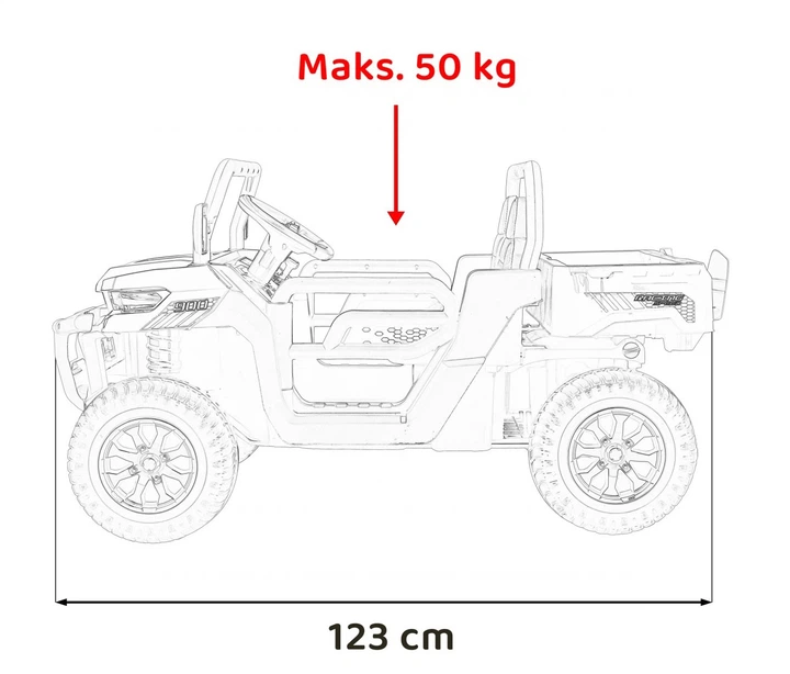 Samochód elektryczny dla dzieci Pick-Up Speed 900 1-osobowy Biały (5903864956023) - obraz 8