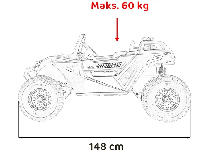 Samochód elektryczny dla dzieci Buggy Clash Strong 2-osobowy Czerwony (5903864955989) - obraz 7