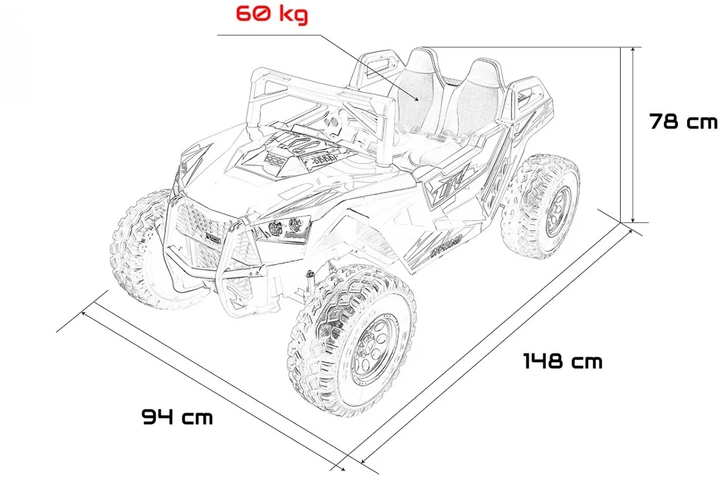 Samochód elektryczny dla dzieci Buggy RTR Monster Speed 2-osobowy Czerwony (5903864978841) - obraz 6
