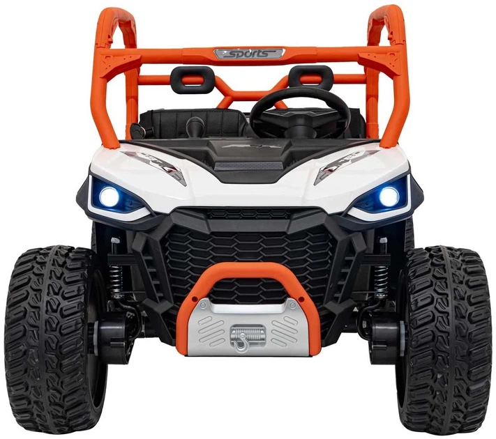 Samochód elektryczny dla dzieci Farmer Truck UTV Racing 2-osobowy Biało-pomarańczowy (5903864944082) - obraz 2