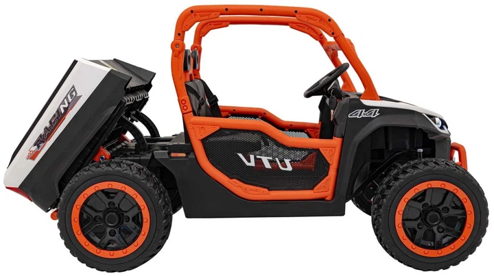 Samochód elektryczny dla dzieci Farmer Truck UTV Racing 2-osobowy Biało-pomarańczowy (5903864944082) - obraz 6