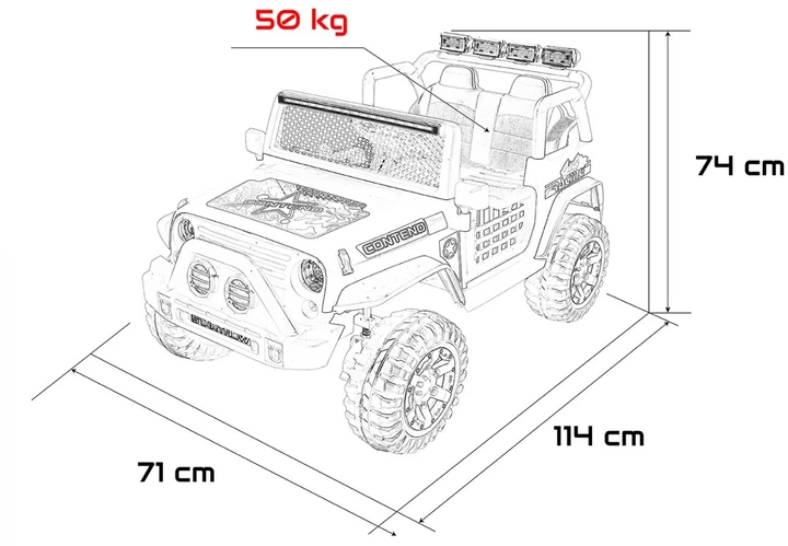 Samochód elektryczny dla dzieci Jeep Beast 1-osobowy Różowy (5903864960068) - obraz 6