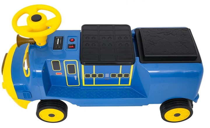 Parowoz elektryczny dla dzieci Stacyjkowo Bruno 2-osobowy Niebieski (5903864960242) - obraz 4