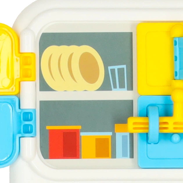 Сенсорна маніпуляційна дошка Ikonka Монтессорі Кухня Годинник Світло Звук (KX3202) (5903039765306) - зображення 7