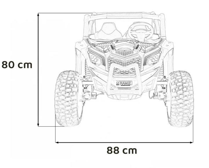 Samochód elektryczny dla dzieci UTV X3 Off-Road 2-osobowy Czerwony (5903864941968) - obraz 8