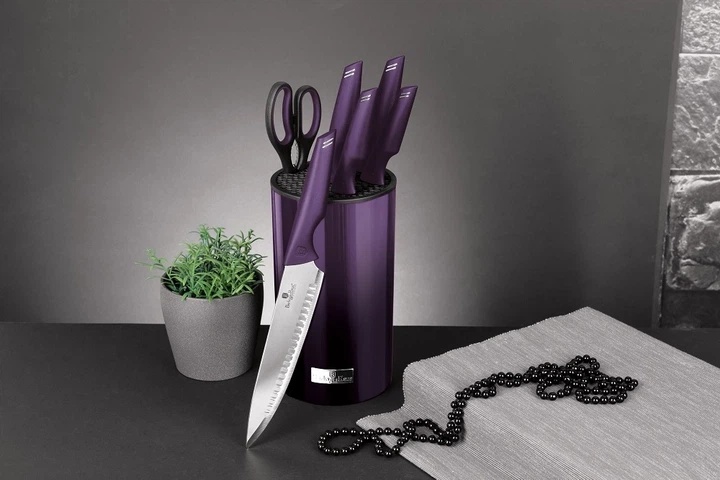 Набір ножів із 7 предметів Berlinger Haus Purple Eclipse Collection на підставці (BH-2798) - Фото 2 Набір ножів із 7 предметів Berlinger Haus Purple Eclipse Collection на підставці (BH-2798) - зображення 2