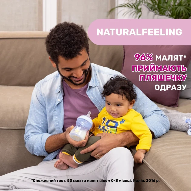 Пляшечка пластик Chicco Natural Feeling NEW, 250 мл, 2м+, Сірий - зображення 5