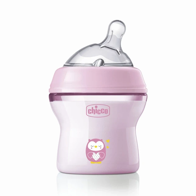 Пляшечка пластик Chicco Natural Feeling NEW, 150 мл, 0м+, Рожевий - Фото 1 Пляшечка пластик Chicco Natural Feeling NEW, 150 мл, 0м+, Рожевий - зображення 1