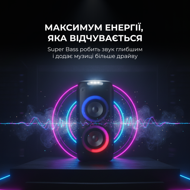 Портативна колонка Sharp Party Speaker PS-949 Black - зображення 6