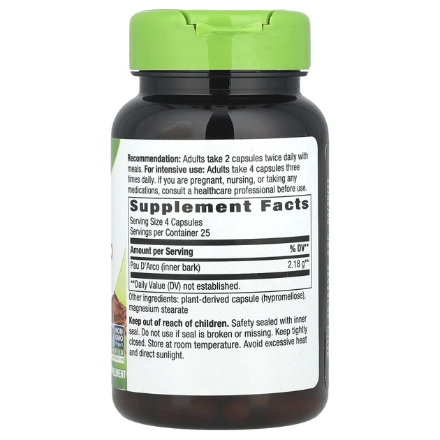 Пау Дарко Nature's Way (Pau d'Arco) 545 мг 100 капсул (NWY-15450) - зображення 2