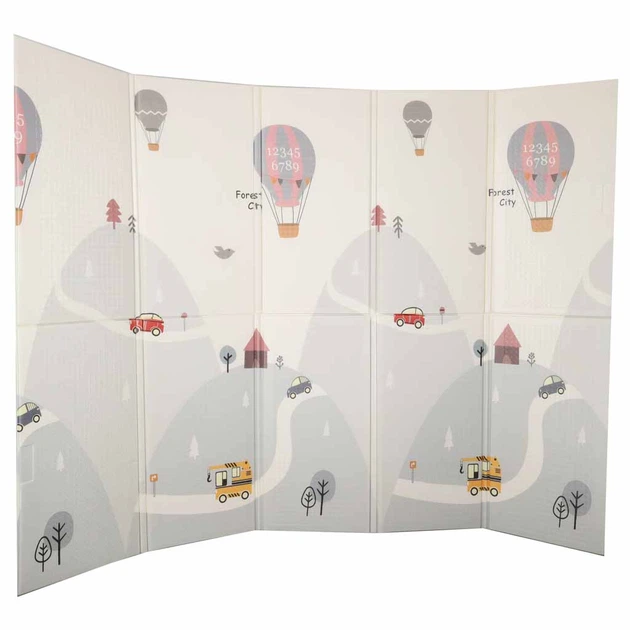 Mata piankowa edukacyjna KIK składana 150 x 200 cm Balony, ulica (5903039771383) - obraz 5