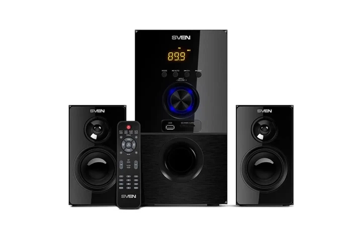 Мультимедійна акустична система SVEN MS-2050, колонки 2.1 з Bluetooth, USB, SD та FM-радіо - зображення 2