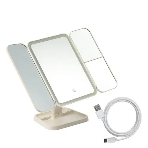 Дзеркало для макіяжу Soulima 26952 LED 4в1 голлівудське косметичне дзеркало зі збільшенням та акумулятором
