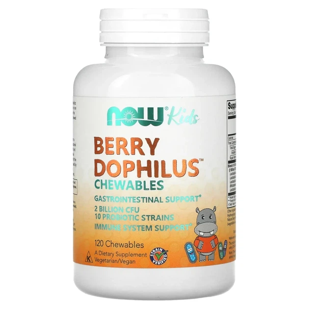 Пробіотик для дітей NOW Foods (Berry Dophilus) 2 млрд КУО 120 жувальних таблеток зі смаком ягід (NOW-02949) - Фото 1 Пробіотик для дітей NOW Foods (Berry Dophilus) 2 млрд КУО 120 жувальних таблеток зі смаком ягід (NOW-02949) - изображение 1