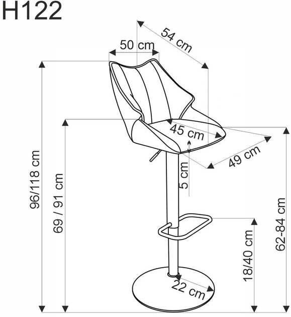 Hoker barowy Halmar H122 Szary (5905248131170) - obraz 2