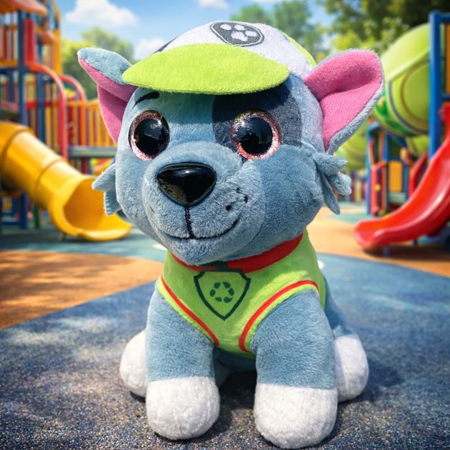 Мягкая игрушка Щенячий Патруль Рокки Paw Patrol — плюшевый щенок 25 см - Фото 1 Мягкая игрушка Щенячий Патруль Рокки Paw Patrol — плюшевый щенок 25 см - изображение 1