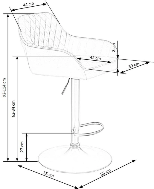 Hoker barowy Halmar H103 Szary (5905248114296) - obraz 4