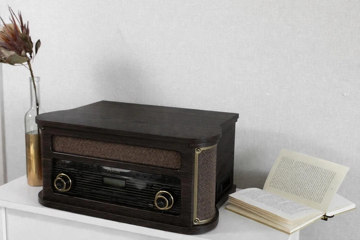 Вініловий програвач, стереосистема, музичний центр Fenton Memphis Dark Wood FM CD USB BT, грамофон для вінілових платівок - Фото 6 Вініловий програвач, стереосистема, музичний центр Fenton Memphis Dark Wood FM CD USB BT, грамофон для вінілових платівок - зображення 6