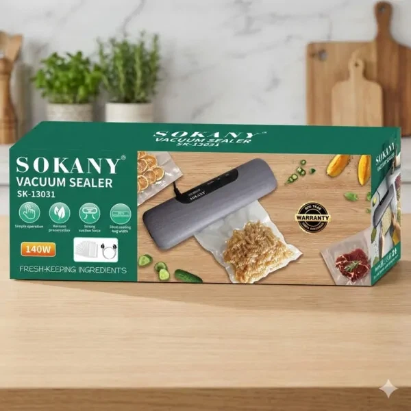 Бытовой вакуумный упаковщик Sokany SK-13031 вакууматор 130 Вт для продуктов. - изображение 3