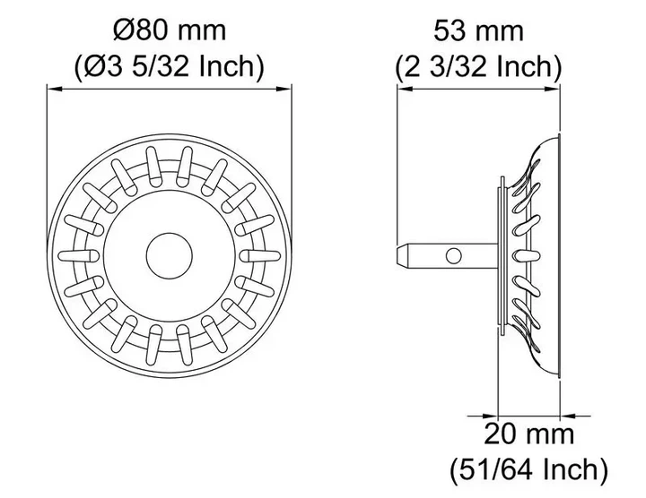 Сітка-клапан для мийки IwConcept PSS5 D80 304 Steel - зображення 6