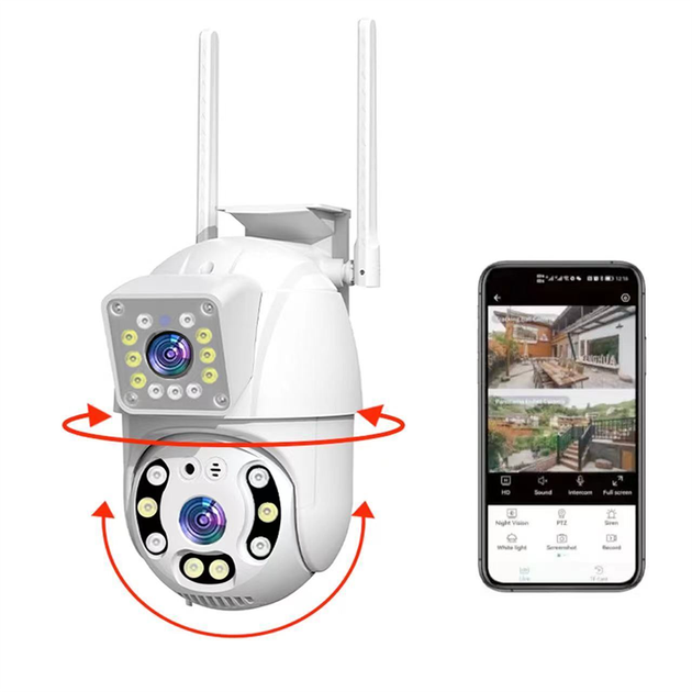 Подвійна камера відеоспостереження WiFi V380 - зображення 8