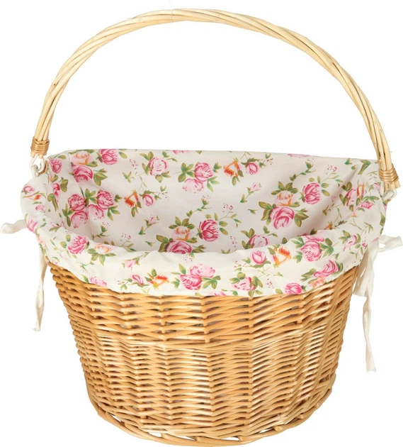 Kosz rowerowy RALLEX wiklinowy pleciony click na kierownicę w kwiaty (5903039742826) - obraz 4