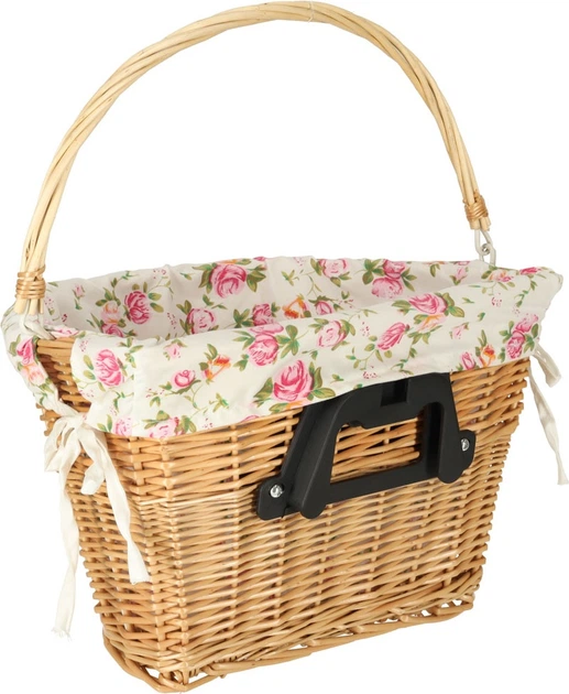 Kosz rowerowy RALLEX wiklinowy pleciony click na kierownicę w kwiaty (5903039742826) - obraz 5