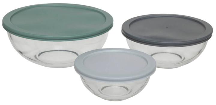 Zestaw misek 5five Simply Smart So Simple szklanych z pokrywkami 3 szt (3560232968983) - obraz 2