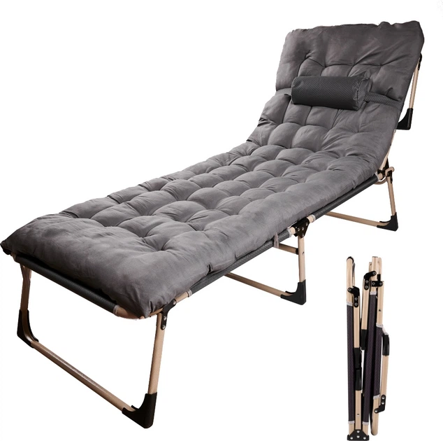 Łóżko polowe KIK LUARO 193 cm Ciemny szary (5903039749184) - obraz 2