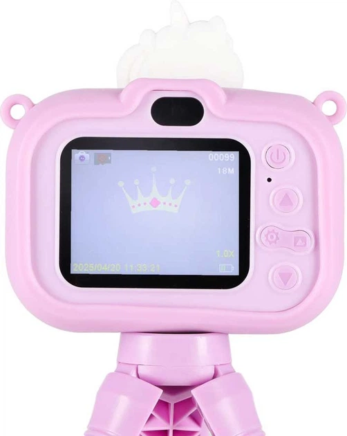 Цифрова камера дитяча KIK Єдиноріг на штативі Фіолетовий KX2858 (5903039770263) - зображення 5