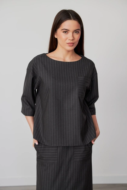 Костюм жіночий Estilo повсякдений-casual костюмка Тіар графіт 02-108 46р - зображення 3