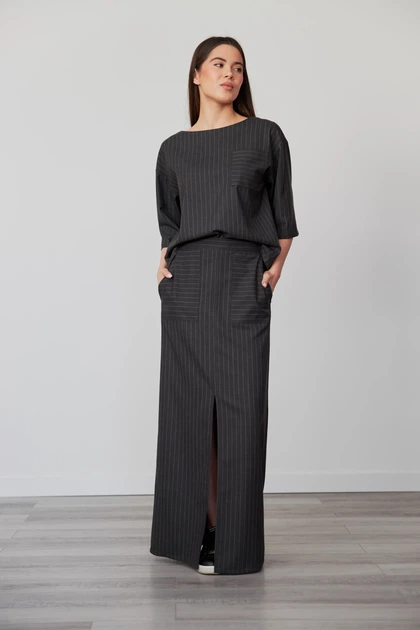 Костюм жіночий Estilo повсякдений-casual костюмка Тіар графіт 02-108 46р - зображення 4