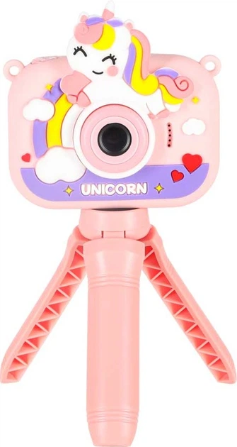 Цифрова камера дитяча KIK Єдиноріг на штативі Рожева KX2858_1 (5903039770270) - зображення 1