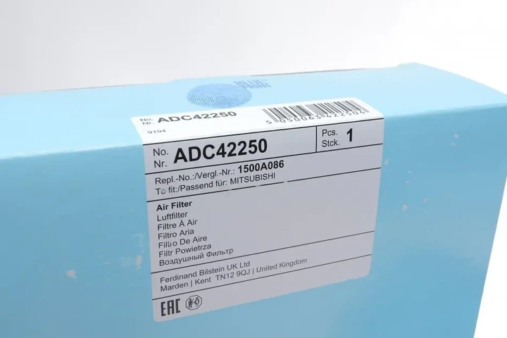 Фільтр повітряний Mitsubishi ASX09-/Lancer 03-/Outlander 1.6-2.4 06-13 BLUE PRINT ADC42250 - зображення 5