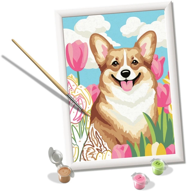 Картина за номерами Ravensburger CreArt Квітковий коргі 12023258 (4005555232582) - зображення 3