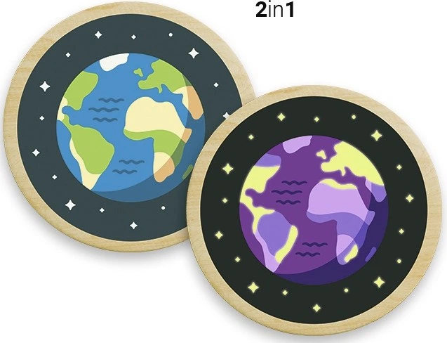 Картина за номерами Ravensburger CreArt Wooden Земля вдень і вночі 12023155 (4005555231554) - зображення 2